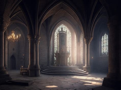 Premium AI Image | mysterious castle interior