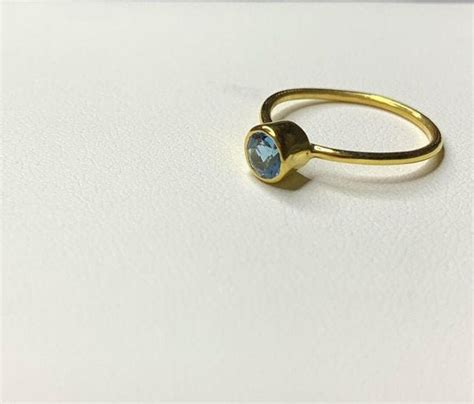 Blauer Topas Ring 14k Blauer Topas Ring Vintage Gold Ring Dezember