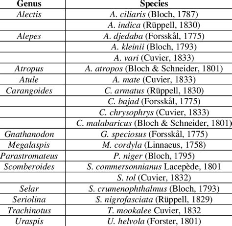 Species of Carangidae from the Iraqi marine waters. | Download ...