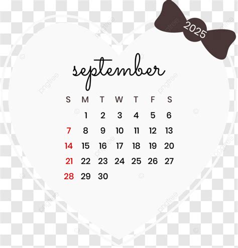 September 2025 Calendar Love Vector, September 2025, Calendar 2025 ...