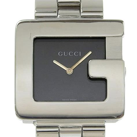 Gucci Gucci G Square Watch 3600m Stainless Steel Silver Swiss Made Quartz Analog Display Black