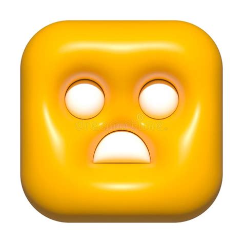 Emoji Face 3d Icon Yellow, 3d Emoji Square Face Stock Illustration ...