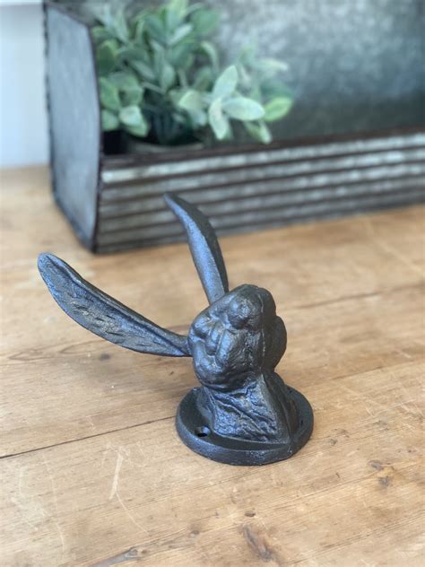 Iron Rabbit Wall Hook Metal Wall Decor Metal Wall Hook Iron Etsy