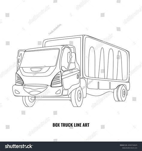 Cute Box Truck Outline Vector Funny Stock Vector Royalty Free