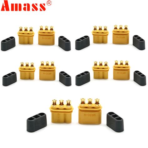 Pair Amass Mr Plug Male Female Connector With Sheath For Rc