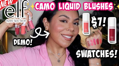 New Elfcosmetics 7 Camo Liquid Blushes Review Demo Swatches