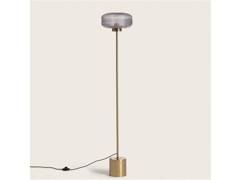 Ledkia Lampadaire M Tal Et Verre Windsor Dor