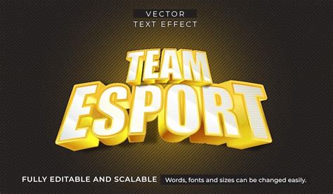 Premium Vector Team Esport Editable Text Effect