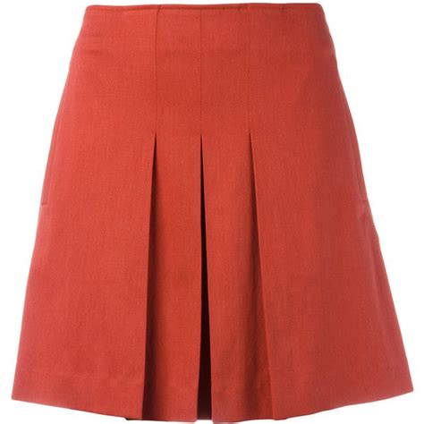 A P C Pleated Mini Skirt 750 Gtq Liked On Polyvore Featuring Skirts Mini Skirts Red Pleated