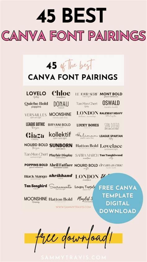 Best Canva Font Pairings Sammy Travis Creative Font Pairing