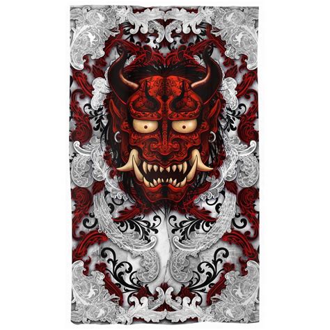 Oni Curtains 50x84 Printed Window Panels Japanese Demon Fantasy Room Decor Art Print