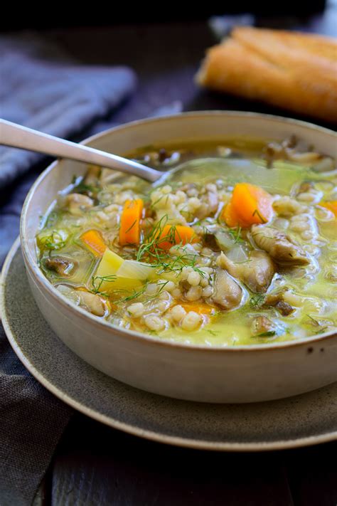 Vegan Mushroom Barley Soup Cilantro And Citronella