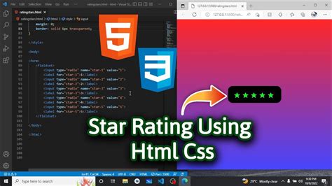 Star Rating Design Using Html Css With The Source Code Youtube