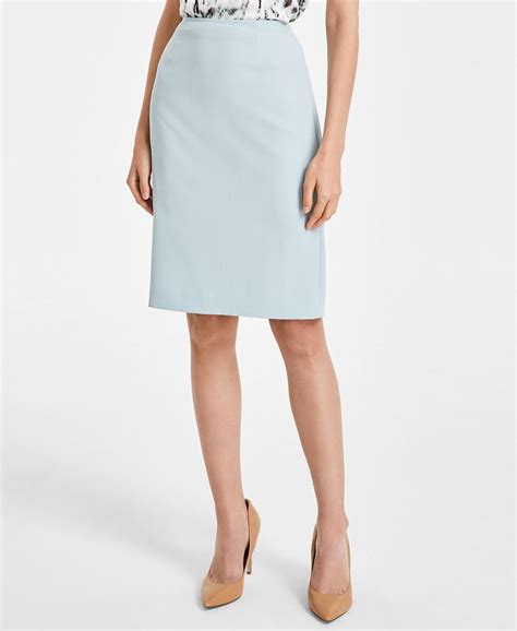 Kasper Womens Stretch Crepe Back Vent Skimmer Pencil Skirt Macys