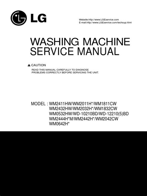 LG Washer Service Manual | PDF | Washing Machine | Electrical Connector