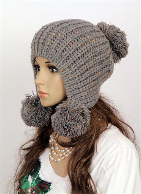 Slouchy Woman Handmade Knitted Hat Clothing Cap On Luulla