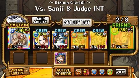 Kizuna VS Sanji Judge 1 Team Vs All Variations 1 98x Ticket Boost