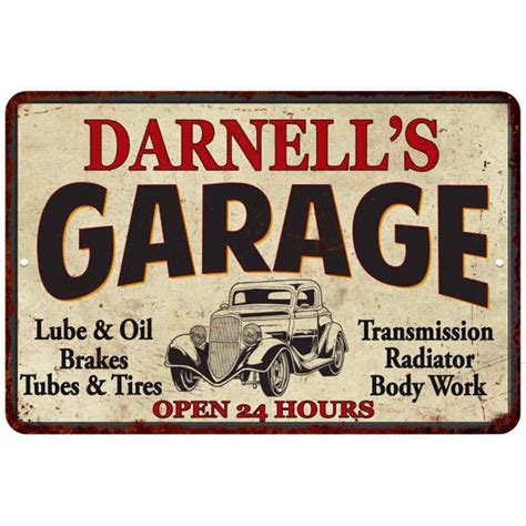 Darnells Garage T Man Cave Metal Sign Decor 12x18 112180014479