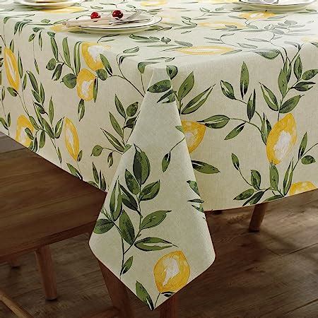 Arquiel Tablecloth Rectangle Lemon Yellow Tablecloth Wipe Clean Pvc