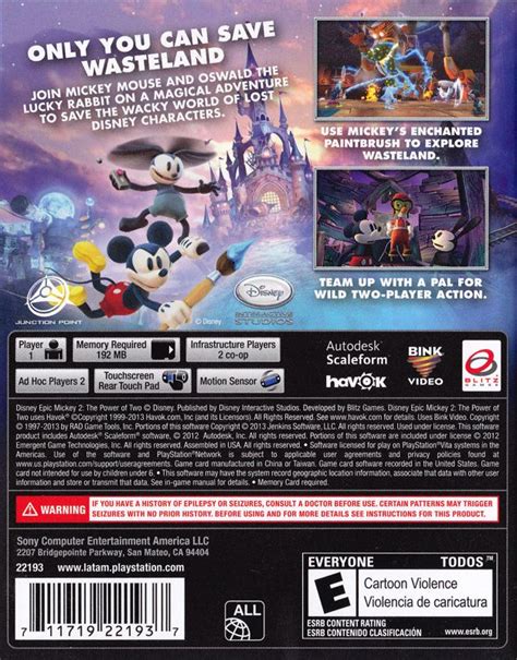 Disney Epic Mickey 2 The Power Of Two 2012 Box Cover Art Mobygames