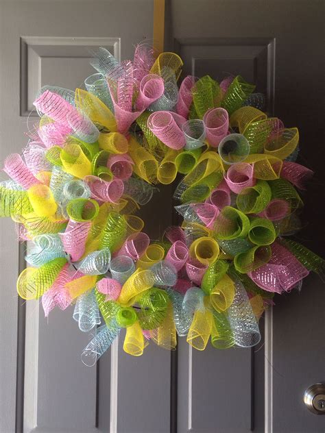 Easter Spring Deco Mesh Wreath Deco Mesh Wreaths Wreaths Spring