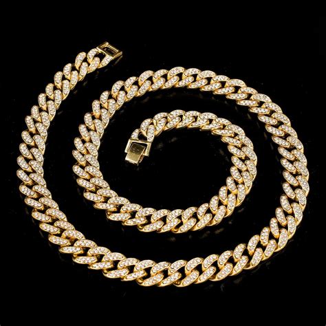 Hh Bling Empire Silver Or Gold Cuban Link Chain For Meniced Out Diamond Cuban Link Necklace For