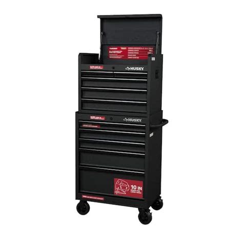 Husky 27 In W 10 Drawer Textured Black Tool Chest And Cabinet Combo