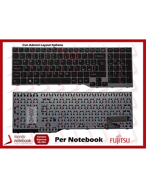 Tastiera Notebook Fujitsu Lifebook E E E Con Adesivi Layout