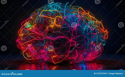 Global Neural Network Neural Cells With Glowing Nodes On Bright