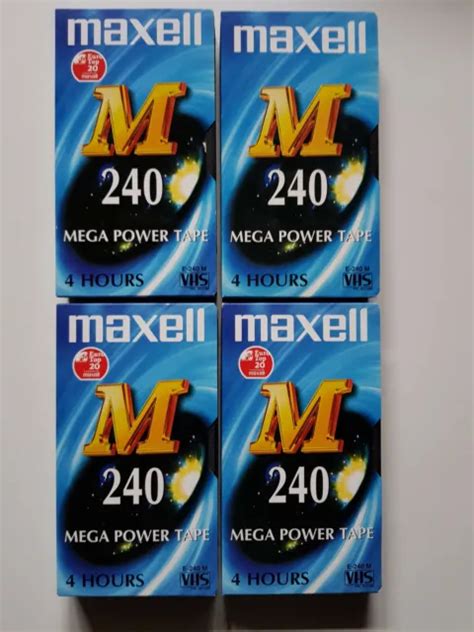 4 MAXELL E 240 M VHS Cassetten Mega Power Tape 13 43 PicClick UK