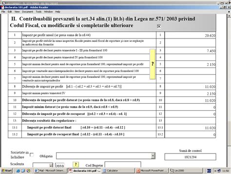 Formularul 101 Cum Se Completeaza Contabun Ro