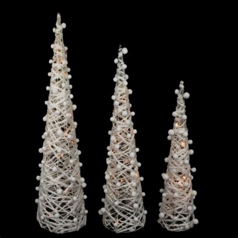 Northlight LED Lighted Glittered Cone Tree Christmas Decorations 39