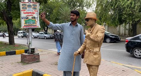 Golden Man Of Islamabad Brings Peculiar Street Art Of Living Statues