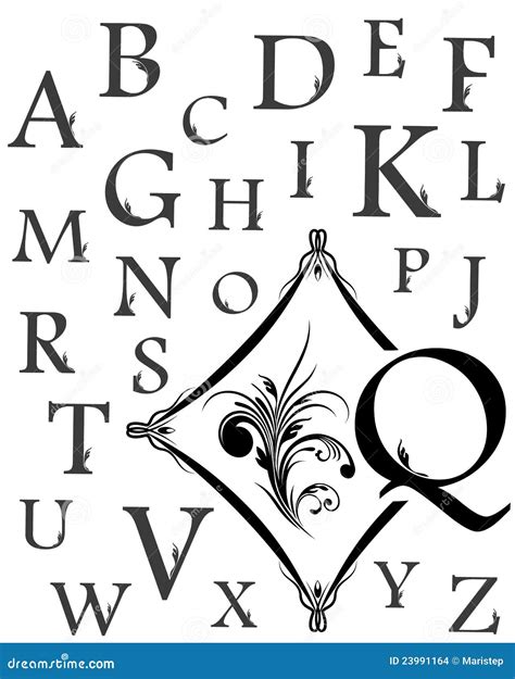Alphabet of Capital Letters Stock Vector - Illustration of formal ...