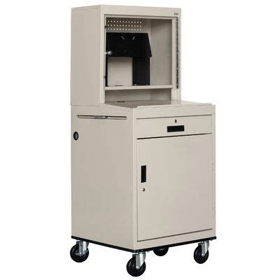 Sandusky Mobile Computer Security Workstation AV Cart With Doors Color