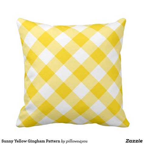 Sunny Yellow Gingham Pattern Throw Pillow Yellow Pillow Covers Diy