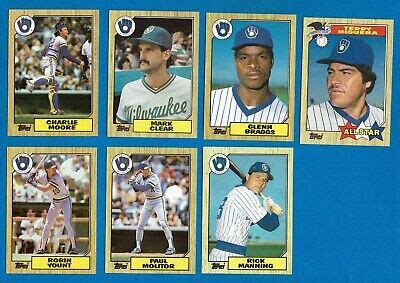 Milwaukee Brewers Topps Complete Team Set Nm Mt Cards Yount