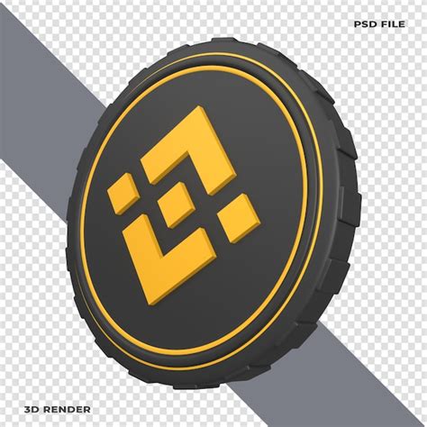 D Binance Bnb Crypto Coin Renderizado Em Fundo Transparente Psd Premium