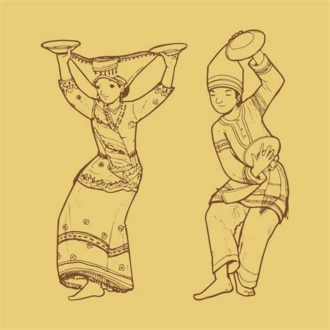 Premium Vector Traditional Indonesian Dance Tari Piring