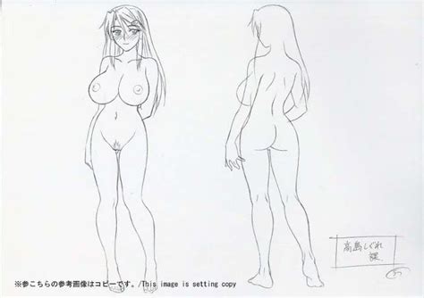 Takashima Shigure Hhh Triple Ecchi Official Art Tagme Girl Monochrome Nude Reference