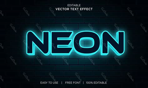 Neon Text Effect Premium Vector File