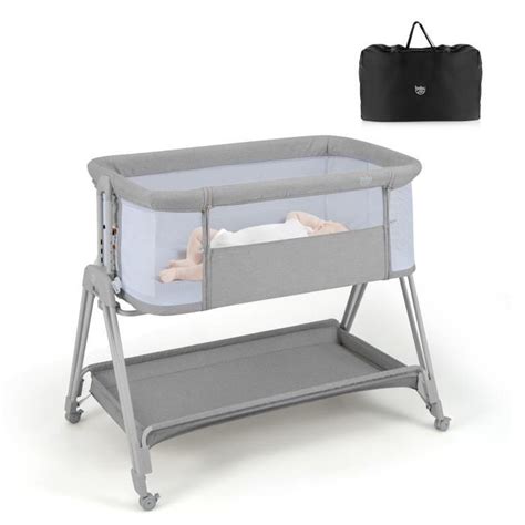 DREAMADE Lit Cododo Berceau Bébé Pliable Portable Hauteur Réglable