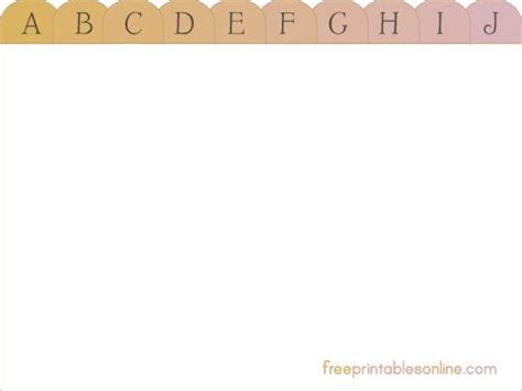 Free Printable Alphabetical Recipe Card Box Dividers