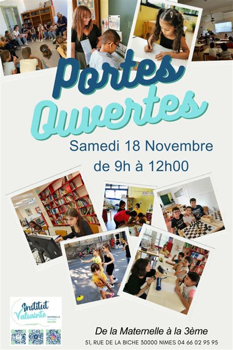 Portes Ouvertes novembre 2023 Ecole Maternelle Primaire Collège