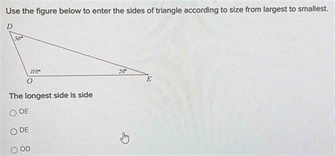 Solved Use The Figure Below To Enter The Sides Of Triangle According