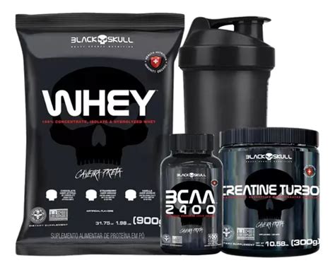 Kit Whey Protein 900g Bcaa Creatina Shaker Pura Combo Sabor