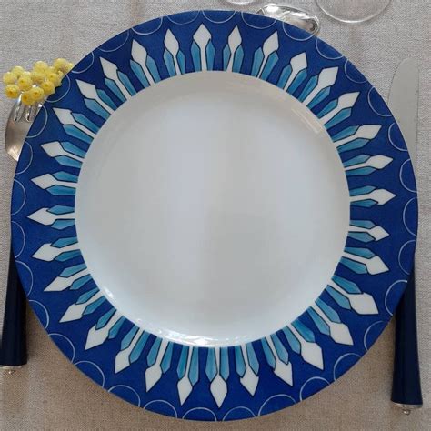 Assiette Plate Porcelaine Bleue Collection Saphir Made In France