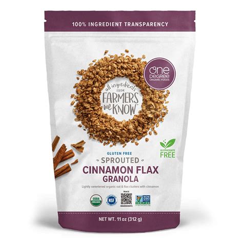 Sprouted Oat Cinnamon Flax Granola One Degree Organics