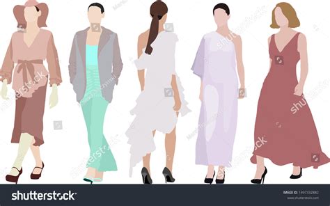 Fashion Models Clip Art Illustration Stock Vector (Royalty Free ...