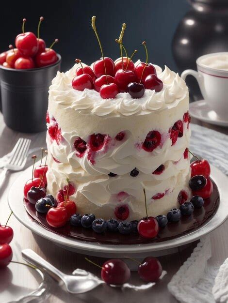 Premium AI Image Naked Chocolate Cake With Berries